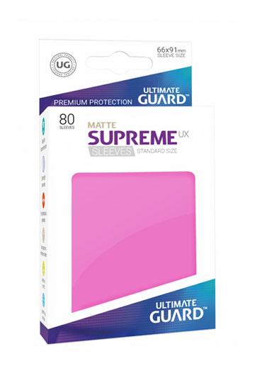 Ultimate Guard Supreme UX Sleeves Standard Size Matte Pink (80) - 4056133003285 - CrystalLotus.eu