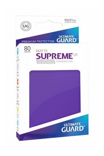 Ultimate Guard Supreme UX Sleeves Standard Size Matte Purple (80) - 4056133003278 - CrystalLotus.eu