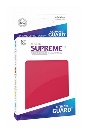 Ultimate Guard Supreme UX Sleeves Standard Size Matte Red (80) - 4056133003292 - CrystalLotus.eu