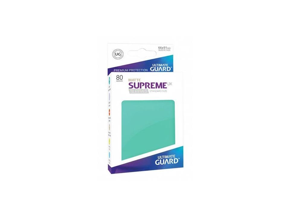 Ultimate Guard Supreme UX Sleeves Standard Size Matte Turquoise (80) - 4056133003223 - CrystalLotus.eu