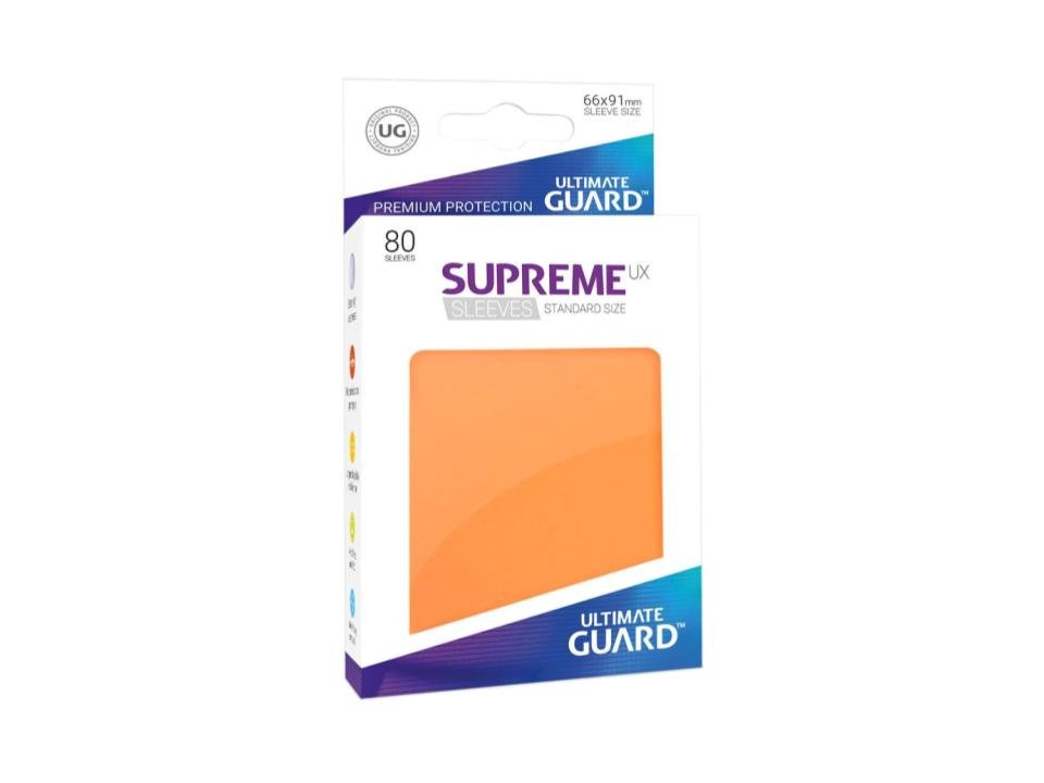 Ultimate Guard Supreme UX Sleeves Standard Size Orange (80) - 4056133003117 - CrystalLotus.eu