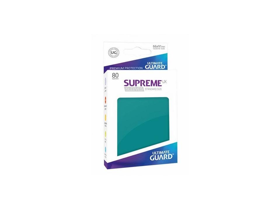 Ultimate Guard Supreme UX Sleeves Standard Size Petrol Blue (80) - 4056133003025 - CrystalLotus.eu