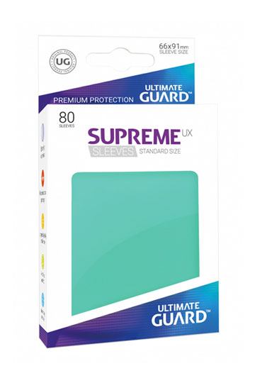 Ultimate Guard Supreme UX Sleeves Standard Size Turquoise (80) - 4056133003032 - CrystalLotus.eu