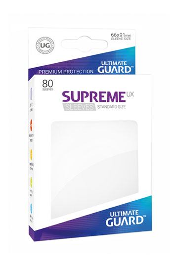 Ultimate Guard Supreme UX Sleeves Standard Size White (80) - 4056133002981 - CrystalLotus.eu