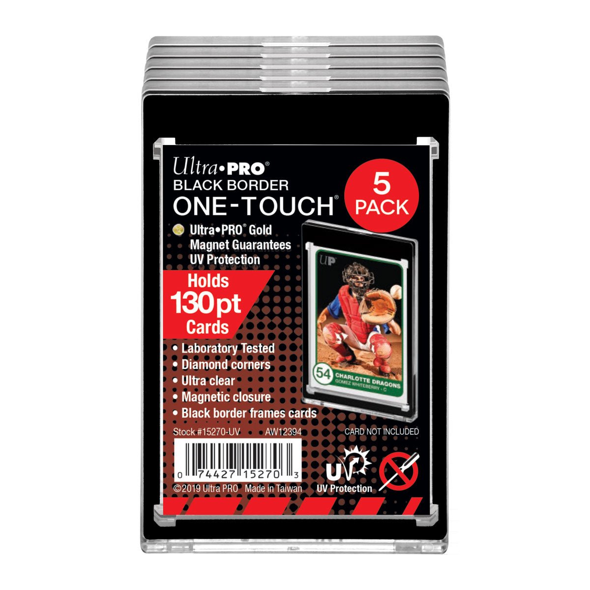 Ultra Pro - 130PT Black Border UV One - Touch Magnetic Holder - 074427152703 - CrystalLotus.eu