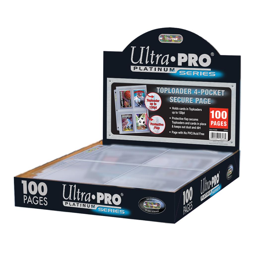 Ultra Pro 15848 4 - Pocket Secure Platinum Page for Toploaders Display (100 pages) - 74427158484 - Crystal Lotus