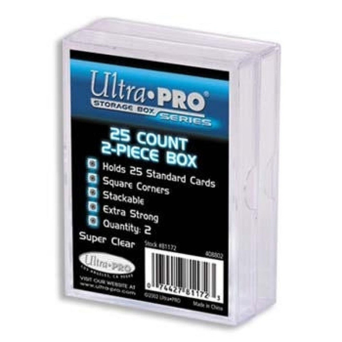 Ultra - Pro 2 - Piece 25 Count Clear Card Storage Box, 2 Pack - 074427811723 - CrystalLotus.eu