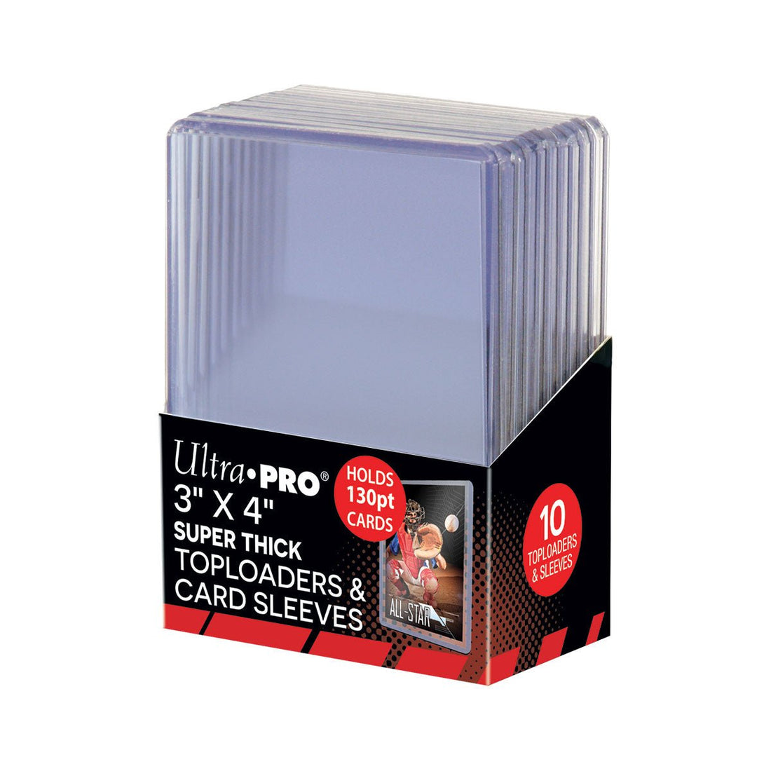 Ultra Pro - 3&quot; X 4&quot; Super Thick 130PT Toploader with Thick Card Sleeves 10ct - 074427152819 - CrystalLotus.eu