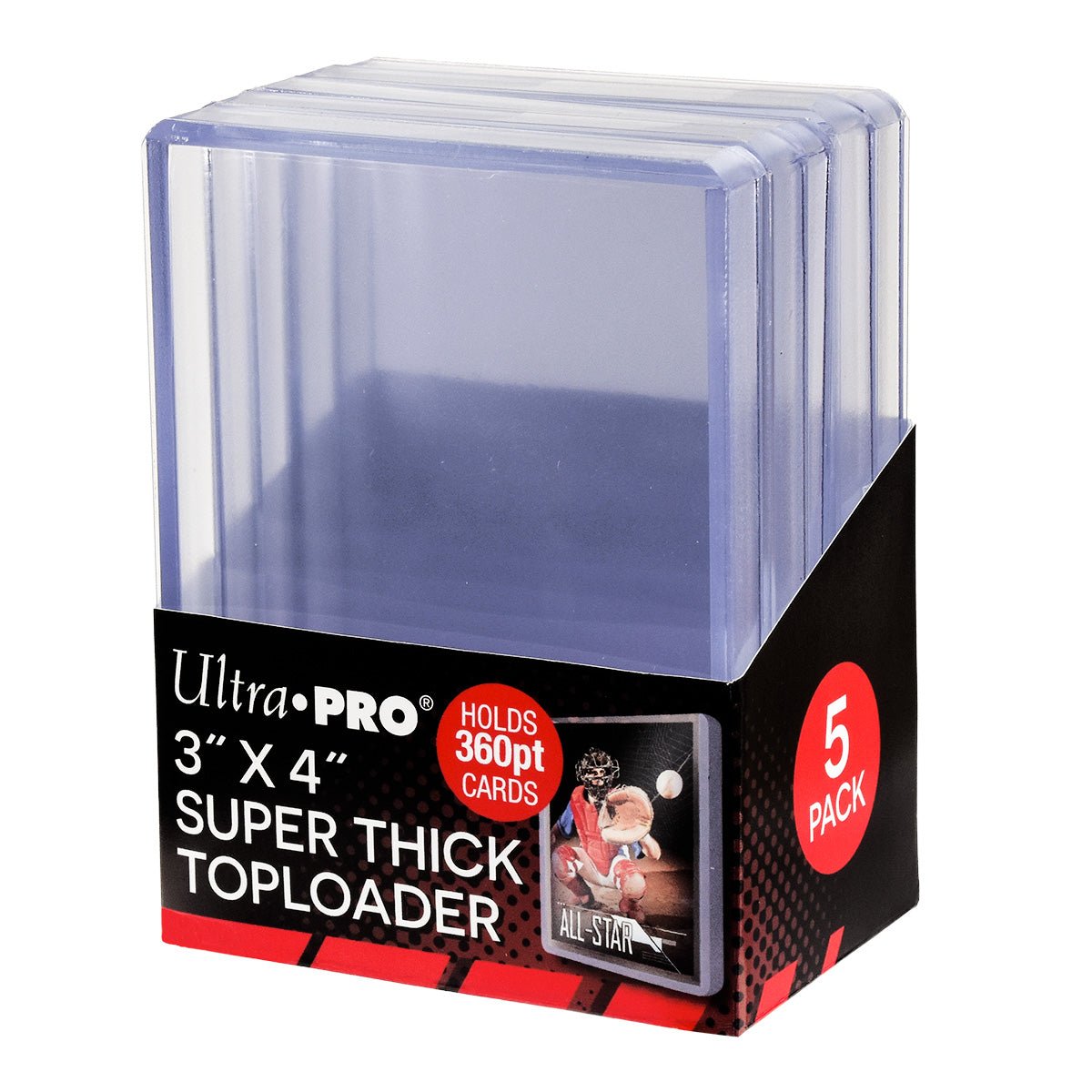 Ultra Pro - 3&quot; x 4&quot; Super Thick 360pt Toploader (5 Pieces) - 074427852399 - CrystalLotus.eu