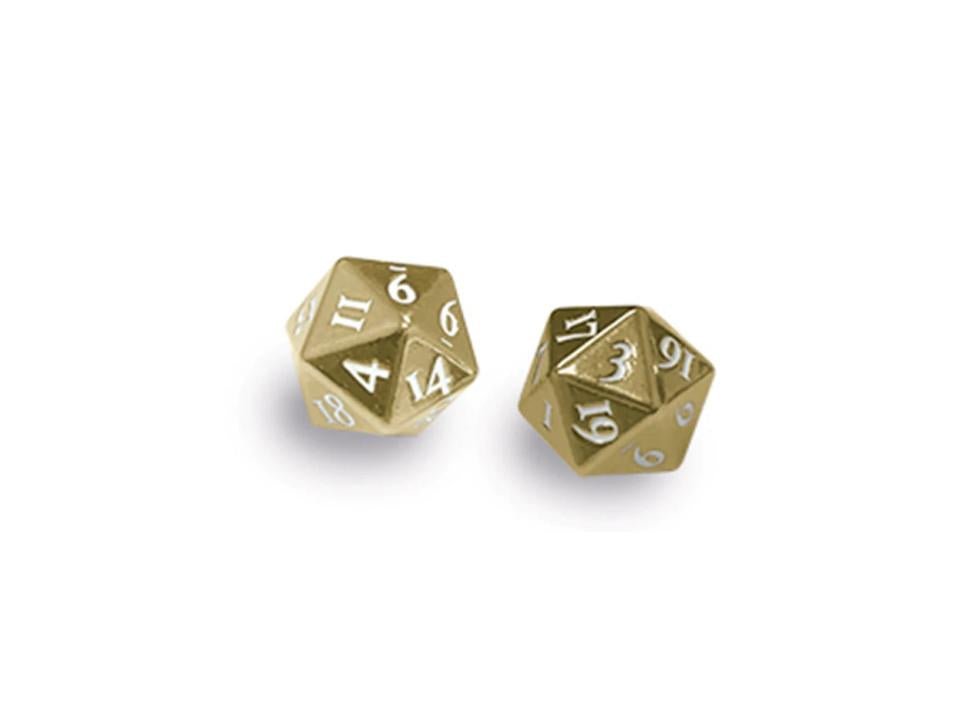 Ultra PRO - Dice - Heavy Metal D20 2 - Dice Set - Gold - 074427850890 - CrystalLotus.eu