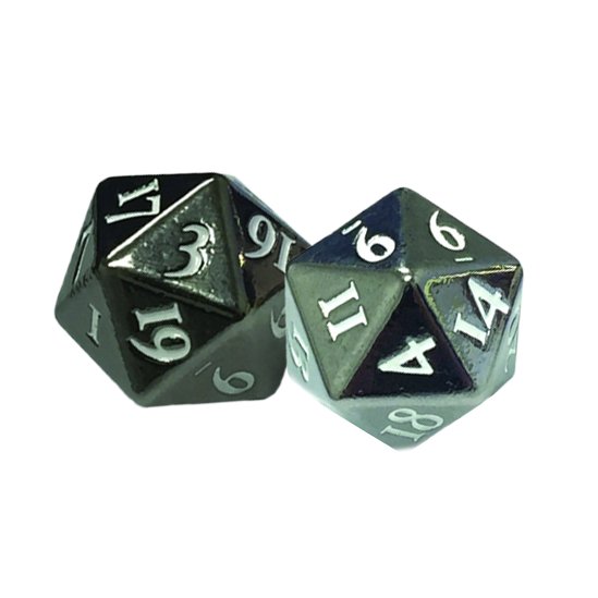 Ultra PRO - Dice - Heavy Metal D20 2 - Dice Set - Gun Metal - 074427850906 - CrystalLotus.eu