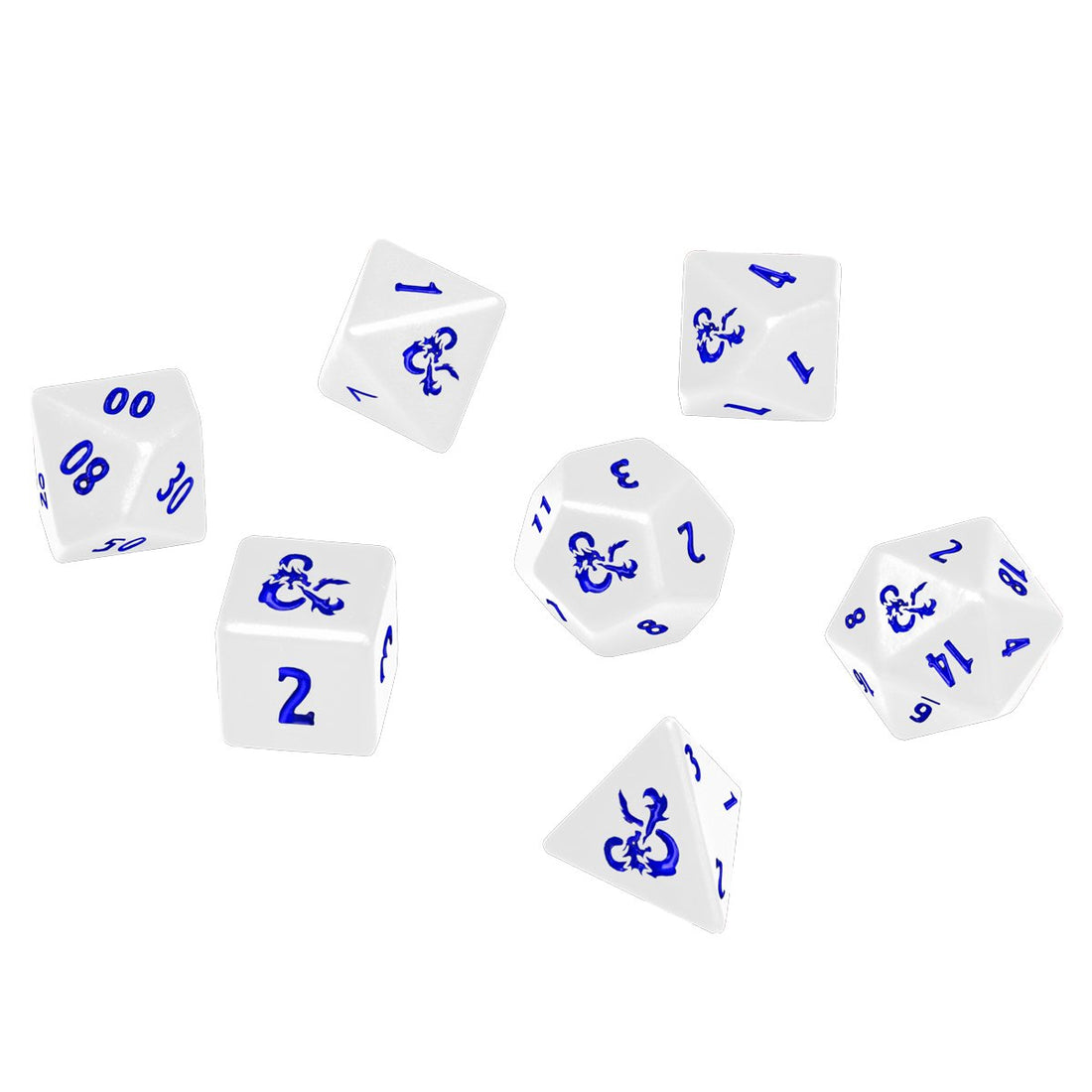 Ultra PRO - Heavy Metal Icewind Dale 7 RPG Dice Set for Dungeons &amp; Dragons: White - 074427183554 - CrystalLotus.eu