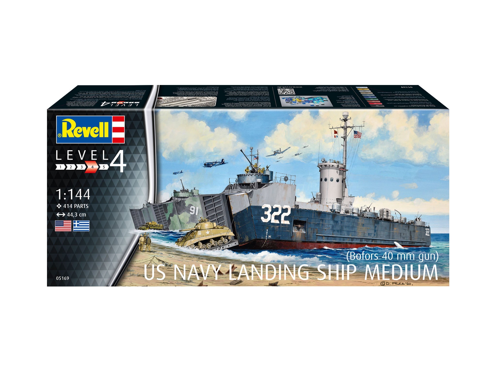 US Navy Landing Ship Medium (Bofors 40 mm gun) (1:144) - 4009803051697 - CrystalLotus.eu