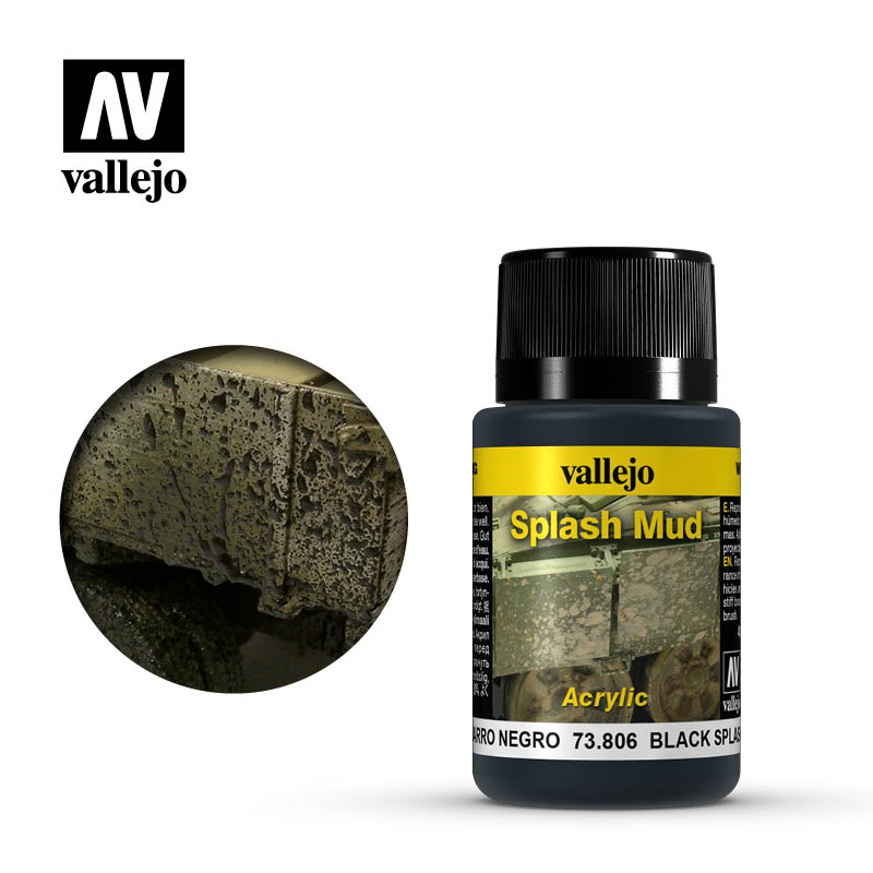 Vallejo 40ml Weathering Effects - Black Splash Mud 