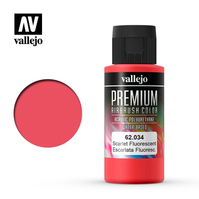 Vallejo 60ml Premium RC Color - Fluorescent Scarlet 