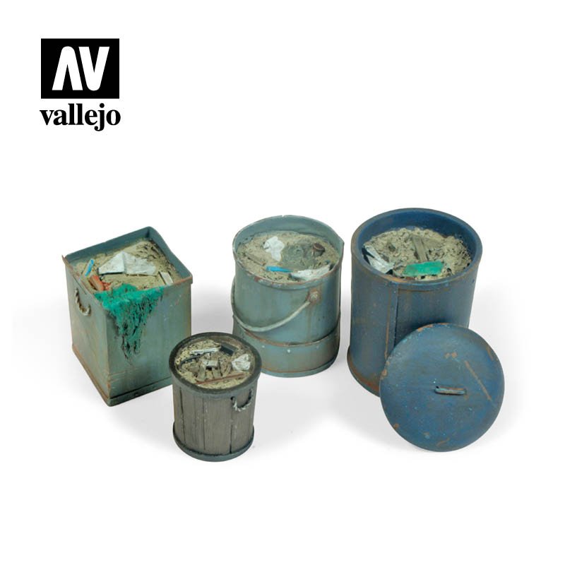 Vallejo Scenics - Assorted Garbage Bins (no. 2) 