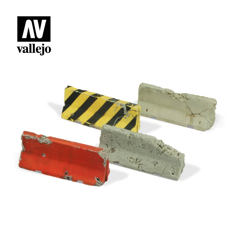 Vallejo Scenics - Damaged Concrete Barriers 