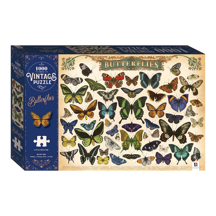 Vintage Classic Piece Jigsaw: Butterflies(1000 Pieces) - 9354537000264 - CrystalLotus.eu