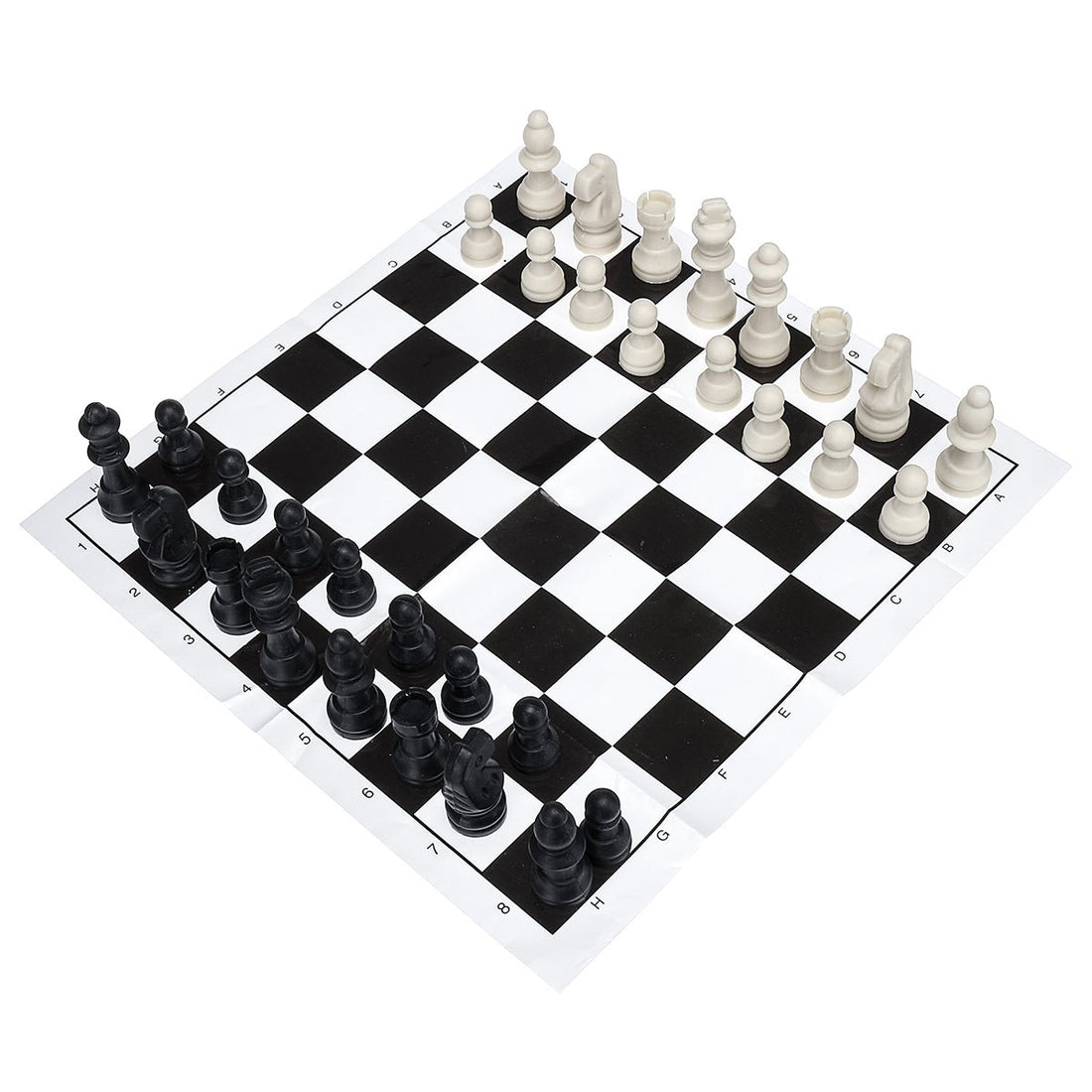 Vinyl Portable Chess Board (Black &amp; White) - 00000000000000003 - CrystalLotus.eu