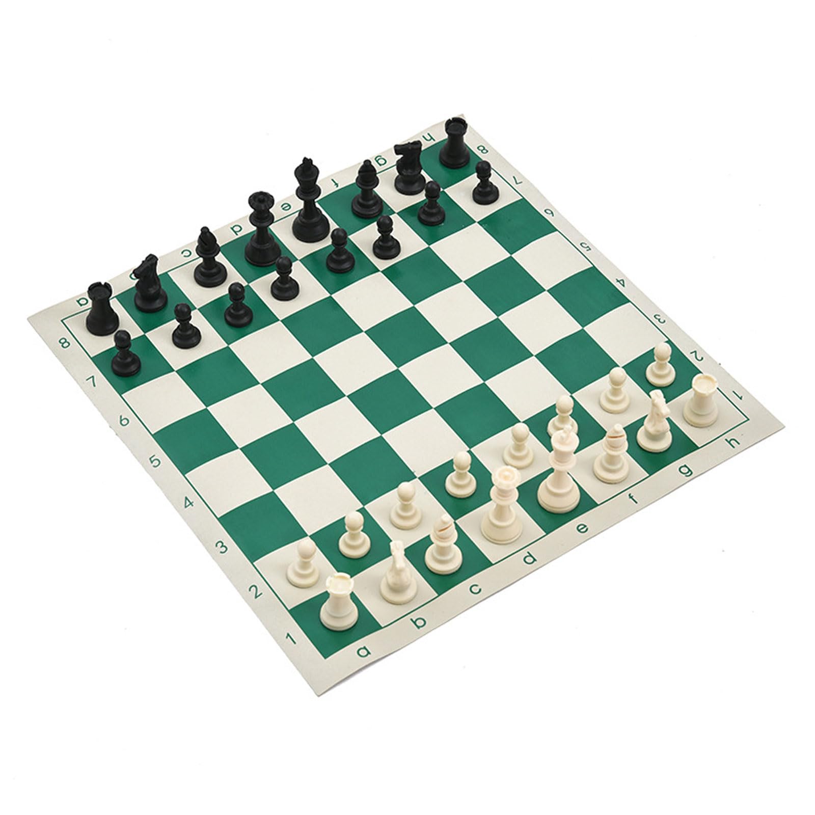 Vinyl Portable Chess Board (Green &amp; White) - 000000000000000025 - CrystalLotus.eu