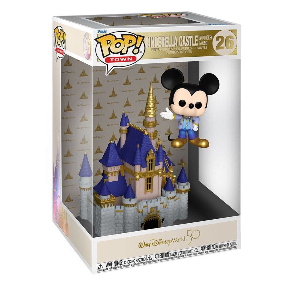 Walt Disney World 50th Anniversary POP! Town Vinyl Figure Castle &amp; Mickey 9 cm - 889698589659 - CrystalLotus.eu
