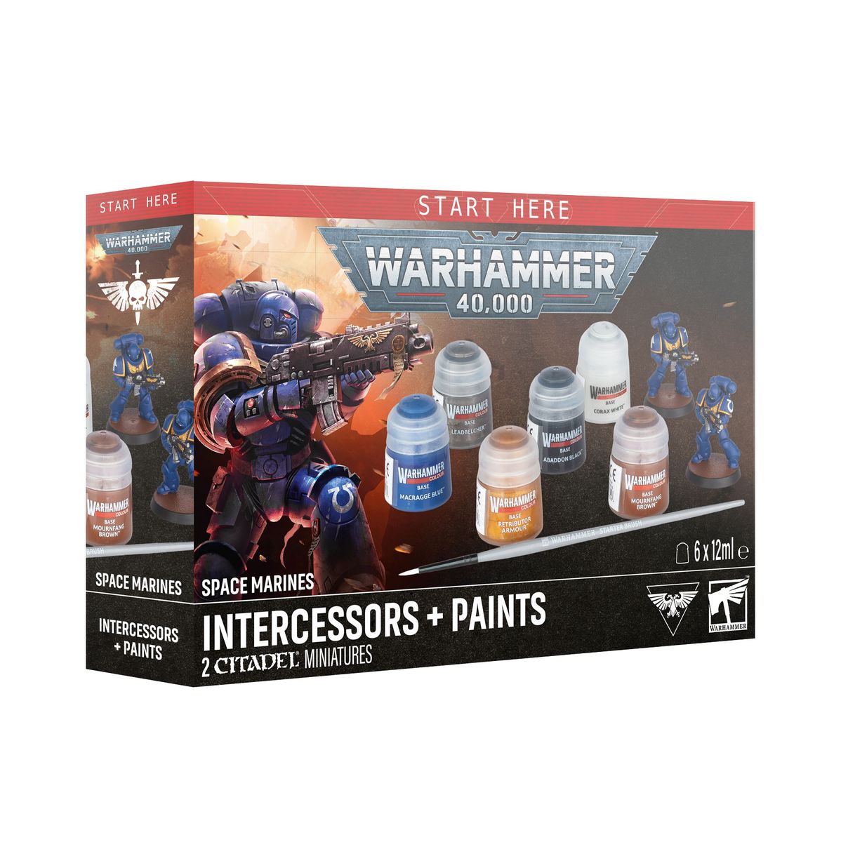 Warhammer 40K - Space Marines: Intercessors + Paints (60-11) - 5011921260324 - Crystal Lotus