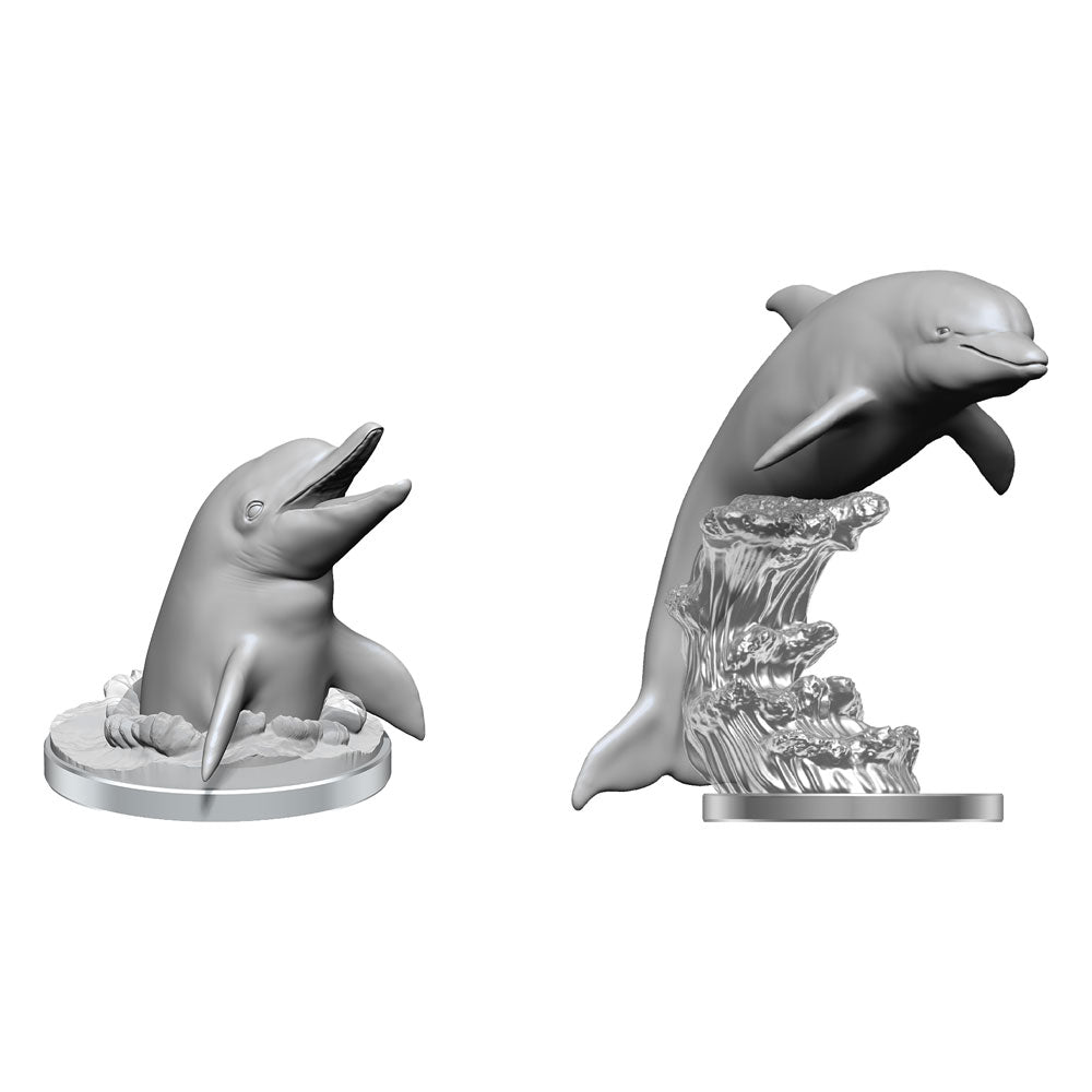 WizKids Deep Cuts Unpainted Miniature Dolphins - 634482902707 - CrystalLotus.eu