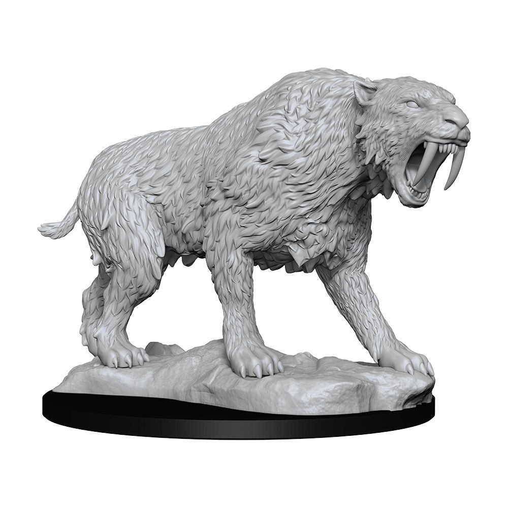 WizKids Deep Cuts Unpainted Miniature Saber - Toothed Tiger - 634482902721 - CrystalLotus.eu