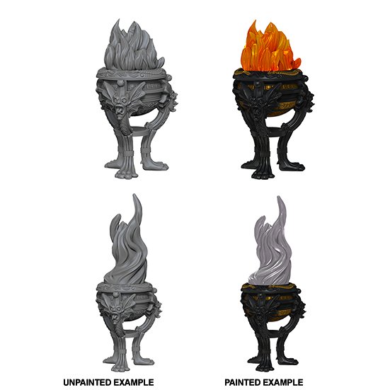 WizKids Deep Cuts Unpainted Miniatures: Braziers - WAVE 4 - 634482730348 - CrystalLotus.eu