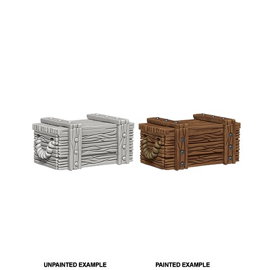 WizKids Deep Cuts Unpainted Miniatures: Crates - WAVE 4 - 634482730904 - CrystalLotus.eu