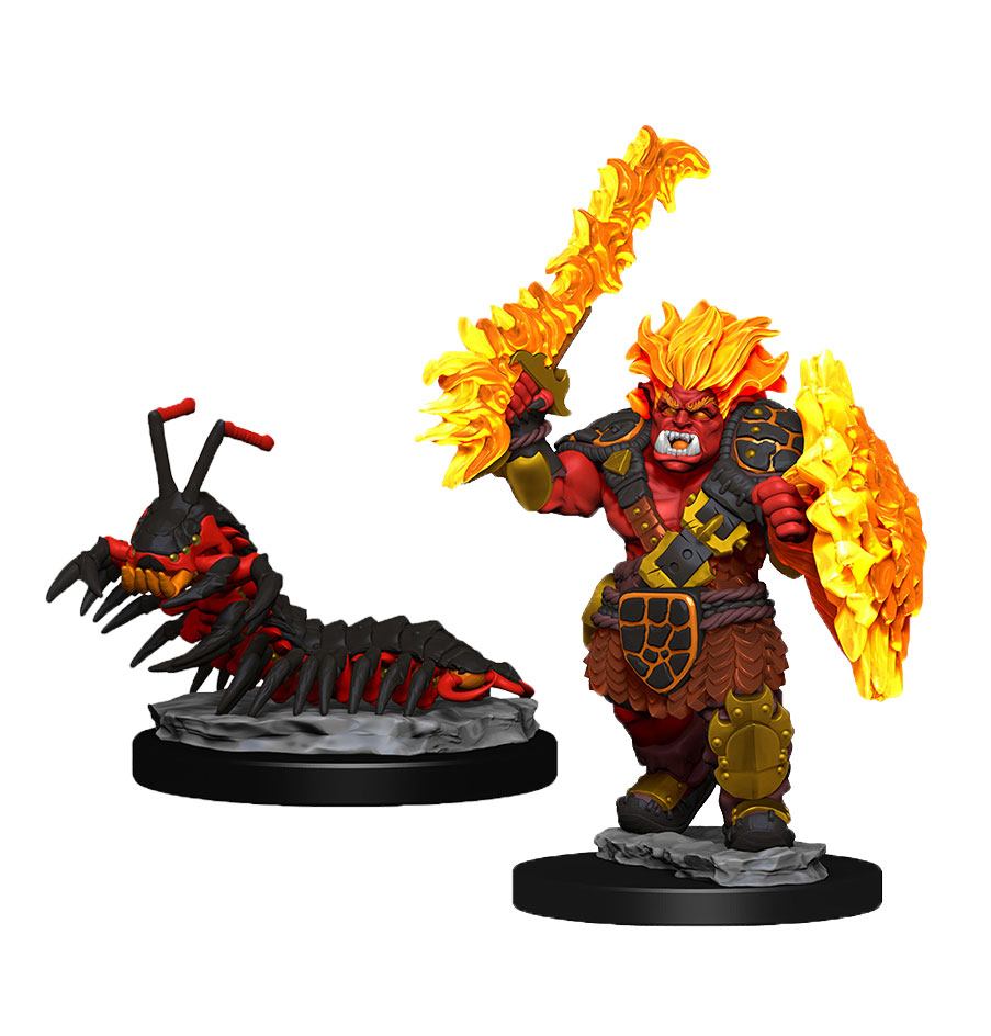 WizKids Wardlings Miniatures Fire Orc &amp; Fire Centipede - 634482740712 - CrystalLotus.eu