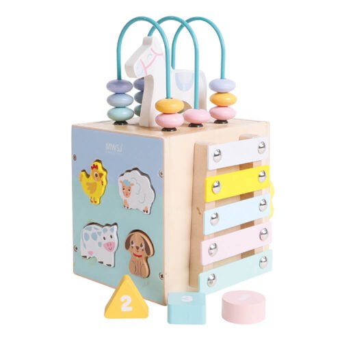 Wooden Activity Cube - Small - 6935494725426 - CrystalLotus.eu