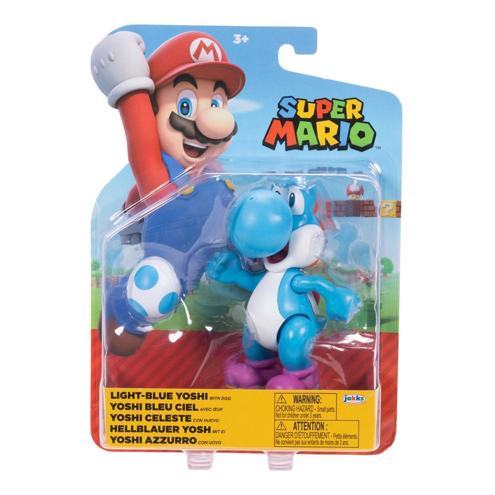 World of Nintendo Super Mario 4&quot; Figure Wave 40 - Light Blue Yoshi with Egg - 192995424425 - Crystal Lotus