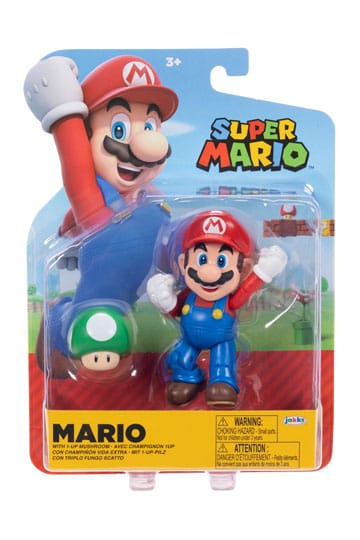 World of Nintendo Super Mario 4&quot; Figure Wave 40 - Mario with 1 up Mushroom - 192995424425 - Crystal Lotus
