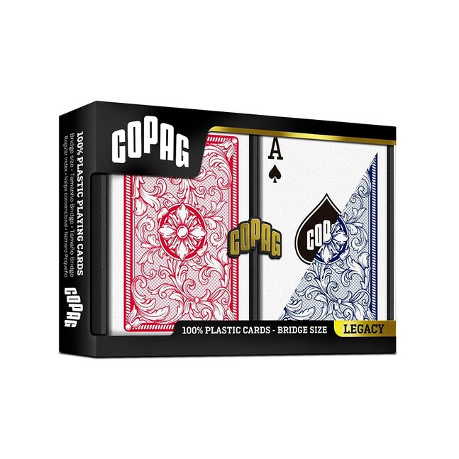 Copag - Legacy Bridge Size Regular Index Playing Cards Double Deck (Red &amp; Blue Color)