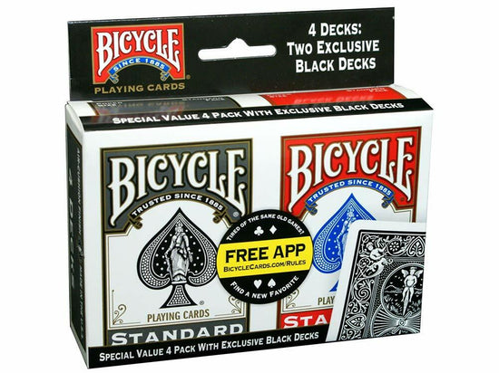 Bicycle Rider Back Standard Index 4-Pack Black / Red