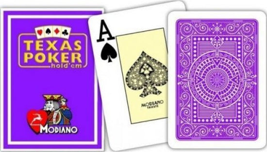 Modiano Texas Poker 100% Plastic 2 Jumbo Index Purple