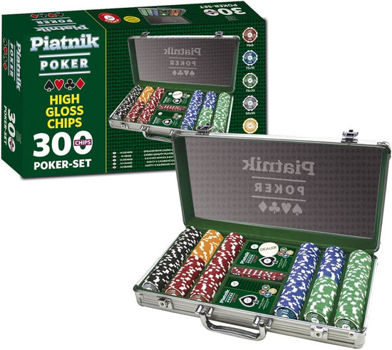 Piatnik 7903 "300 Chips - High Gloss Poker Set in Aluminum Case