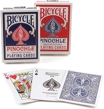 Bicycle Rider Back Pinochle Standard Index 48 Card Deck Red / Blue