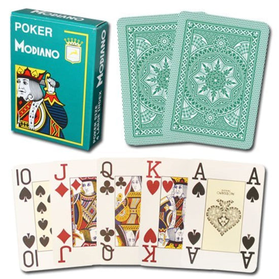 Modiano Poker 100% Plastic 4 Jumbo Index Dark Green
