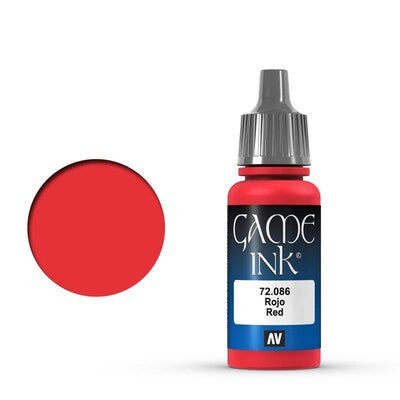 Vallejo 17ml Game Ink - Inky Red Acrylic Paint 