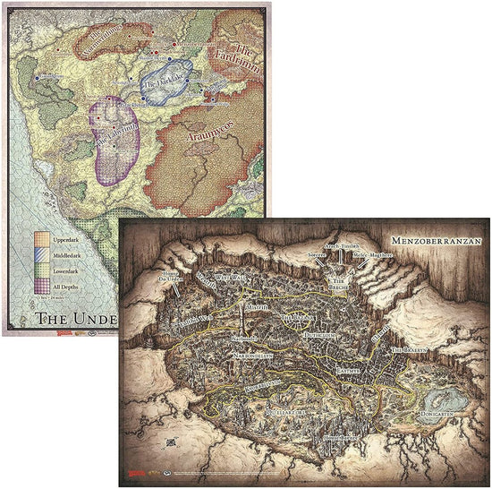 Dungeons & Dragons Out of the Abyss Map Set (23"x16", 20"x16")