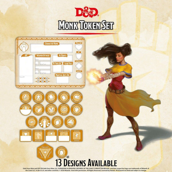 Dungeons & Dragons 5th Edition - Monk Token Set