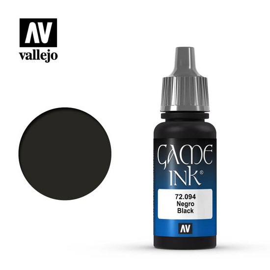 Vallejo 17ml Game Ink - Inky Black Acrylic Paint 