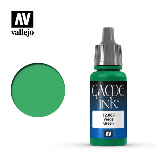 Vallejo 17ml Game Ink - Inky Green Acrylic Paint 