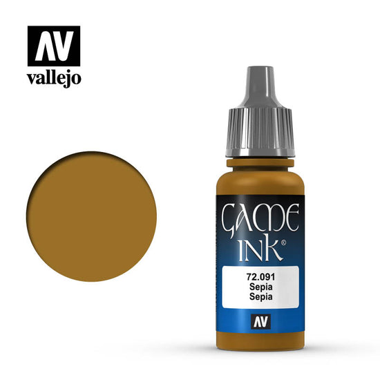 Vallejo 17ml Game Ink - Inky Sepia Acrylic Paint 