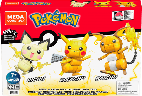 MATTEL Mega Construx Pokémon Trio (Pichu, Pikachu, Raichu)