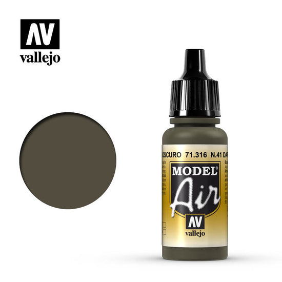 Vallejo 17ml Model Air - Num. 41 Dark Olive Drab 