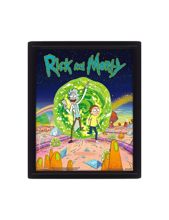 Rick and Morty Framed 3D Lenticular Poster Pack Portal 26 x 20 cm