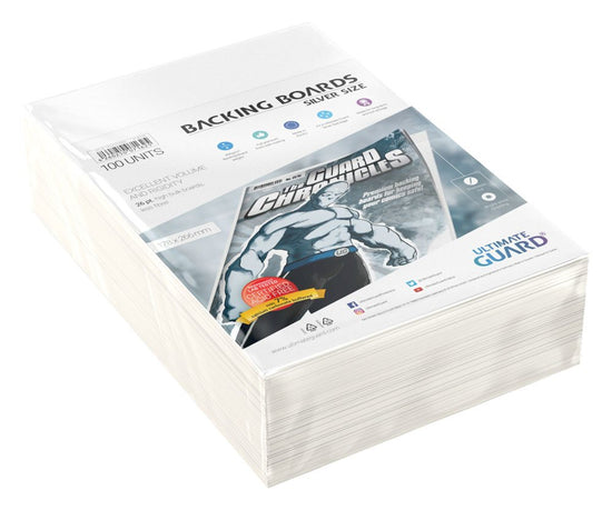 100 Resealable Silver Comic Bags and Comic Backing Boards